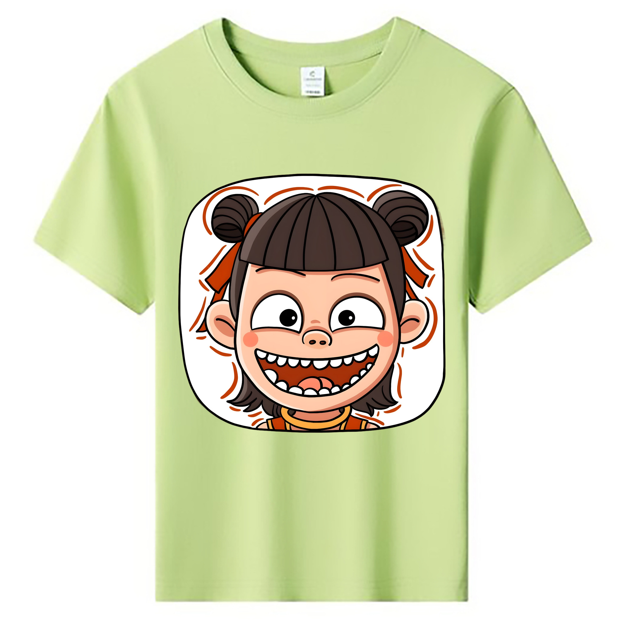 （画像用） Ne Zha 2 ナタ 魔童の大暴れ 綿100％キッズTシャツ（フロントプリント）